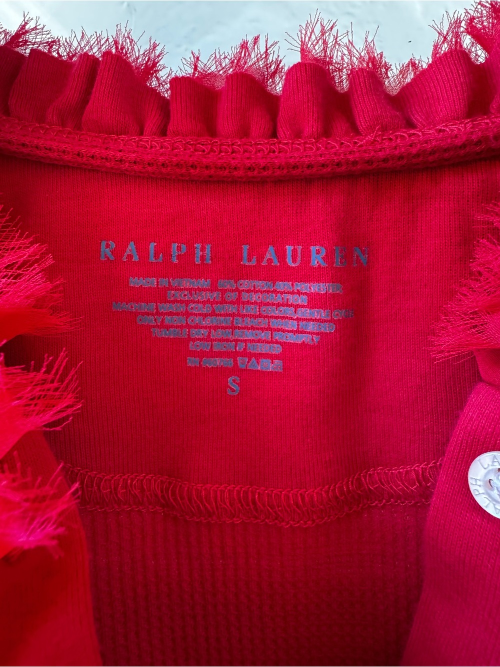 Ralph Lauren Vibrant Red Ruffle-Trim
